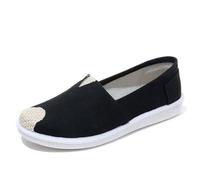 Morbuy Alpargatas para Mujeres y Hombres en Canvas Espadrillas Suela Antideslizante Slip-on Alpargata Adulto Mocasines Planos de Verano Classic Espardeñas (35,Stile Nero)