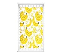 Morbuy Bajera Bebé Cuna y Minicuna,1 Sabanas Ajustable para Bebes Estampado de Frutas Ropa de Cama Universal para Cama Ovalada, Reloj de Arena y Colchón Rectangula (Plátano,90x40cm)