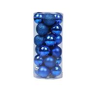 Morbuy Bolas de Navidad 24 Piezas 3/4/6/8cm Colgante de Pared Bolas de árbol de Navidad Adorno de Pared, Árbol Decorativas Boda de Fiesta Suministro Hogar Decoraciones para Festivales 6cm,Azul Oscuro