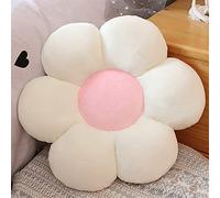 Morbuy Cojín de Peluche con Forma de Flor, Felpa Grueso Cojines para Sillas Cojín de Asiento, Nórdico Hogar Decorar para Oficina Sillas, Sofa, Rincón de Lectura, Habitación (A. Blanco,50 x 50 m)