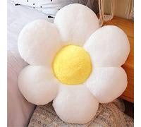 Morbuy Cojín de Peluche con Forma de Flor, Felpa Grueso Cojines para Sillas Cojín de Asiento, Nórdico Hogar Decorar para Oficina Sillas, Sofa, Rincón de Lectura, Habitación (B. Blanco,50 x 50 m)