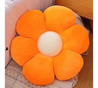 Morbuy Cojín de Peluche con Forma de Flor, Felpa Grueso Cojines para Sillas Cojín de Asiento, Nórdico Hogar Decorar para Oficina Sillas, Sofa, Rincón de Lectura, Habitación (A. Naranja,50 x 50 m)