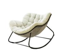 Morbuy Cojines para Mecedora de Exterior - SIN Marco, 120x100x10cm Cojin para Una Mecedora Suave Relax para Silla Huevo, Ratán, Hamaca y Silla Colgante y Jardín, Terraza, Balcón (Beige)