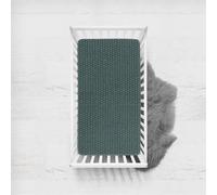 Morbuy Color Sólido Sábana Bajera Cuna Bebe, Suave Sabanas Minicuna, Ábana Capazo Ajustable Transpirable Funda de Cuna Universal para Colchones Ovalados,Rectangulares (Verde,140x70cm)