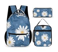 Morbuy Conjunto de Mochila Escolar Niña, Patrón Flor 3D Mochilas Escolares para Niño, Bolsa Escuela Infantil con Bolsillo Frontal y Lateral + Bolsa Almuerzo + Estuche Lápices (Dibujo Animado)