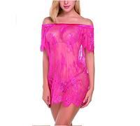 Morbuy Conjunto de Sujetador Sexy para Mujer Lencería Erotica Sexy Conjuntos de Lencería Conjunto De Sujetador Y Tanga con Encaje Tentación Pasión Babydoll Atractivas (L,Rosa roja)