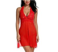 Morbuy Conjunto de Sujetador Sexy para Mujer Lencería Erotica Sexy Conjuntos de Lencería Conjunto De Sujetador Y Tanga con Encaje Tentación Pasión Babydoll Atractivas (rojo,XL)