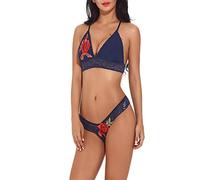 Morbuy Conjunto de Sujetador Sexy para Mujer Lencería Erotica Sexy Conjuntos de Lencería Conjunto De Sujetador Y Tanga con Encaje Tentación Pasión Babydoll Atractivas (XL,Azul)