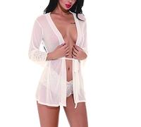 Morbuy Conjunto de Sujetador Sexy para Mujer Lencería Erotica Sexy Conjuntos de Lencería Conjunto De Sujetador Y Tanga con Encaje Tentación Pasión Babydoll Atractivas (Blanco,M)