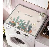 Morbuy Cubierta para Lavadora Patrón Planta Nordico Funda Universal para Lavadora, Súper Absorbente Alfombrilla de Secado Rápido, para Lavadoras, Secadoras, Cocinas, Baños (60x60cm,Cactus)