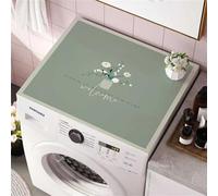 Morbuy Cubierta para Lavadora Patrón Planta Nordico Funda Universal para Lavadora, Súper Absorbente Alfombrilla de Secado Rápido, para Lavadoras, Secadoras, Cocinas, Baños (60x60cm,Florero Verde)