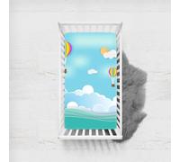 Morbuy Dibujo Animado Sábana Bajera Cuna Bebe, Suave Sabanas Minicuna, Ábana Capazo Ajustable Transpirable Funda de Cuna Universal para Colchones Ovalados,Rectangulares (Nubes,160x80cm)