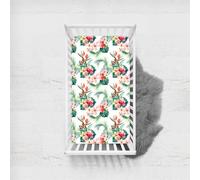 Morbuy Estampado Floral Sábana Bajera Cuna Bebe, Suave Sabanas Minicuna, Ábana Capazo Ajustable Transpirable Funda de Cuna Universal para Colchones Ovalados,Rectangulares (Flores,140x90cm)