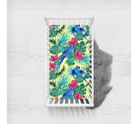 Morbuy Estampado Floral Sábana Bajera Cuna Bebe, Suave Sabanas Minicuna, Ábana Capazo Ajustable Transpirable Funda de Cuna Universal para Colchones Ovalados,Rectangulares (Flores Aves,75x33cm)