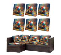 Morbuy Funda de Cojín Exterior Pack de 6/8 Impermeable, Fundas de Repuesto para Cojines de Sillas Jardín, Protector para Sofá de Terraza Patio (Estampado de fútbol 7,8)