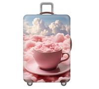 Morbuy Funda de Maleta Elástico de 18 a 32 Pulgadas, Impresión de Globos Maleta de Viaje Funda Lavable Cubierta de Equipaje,Protectora Antirayaduras (Nubes Rosas,S(18-20 Pulgadas))