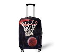 Morbuy Funda Maleta Grande, Impresión de Baloncesto Protectoras para Funda Maleta Cabina Antipolvo, Funda para Maletas de Viaje Elástica Moderno (Red de Baloncesto,S (18-20 Inch Luggage))