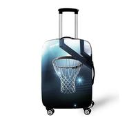 Morbuy Funda Maleta Grande, Impresión de Baloncesto Protectoras para Funda Maleta Cabina Antipolvo, Funda para Maletas de Viaje Elástica Moderno (Aro de Baloncesto,S (18-20 Inch Luggage))