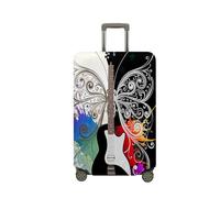 Morbuy Funda Maleta Grande, Impresión de Guitarra Protectoras para Funda Maleta Cabina Antipolvo, Funda para Maletas de Viaje Elástica (M (22-25 Inch Luggage),Mariposa)
