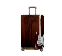 Morbuy Funda Maleta Grande, Impresión de Guitarra Protectoras para Funda Maleta Cabina Antipolvo, Funda para Maletas de Viaje Elástica (M (22-25 Inch Luggage),Burdeos)