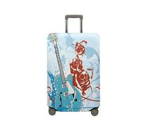 Morbuy Funda Maleta Grande, Impresión de Guitarra Protectoras para Funda Maleta Cabina Antipolvo, Funda para Maletas de Viaje Elástica (S (19-21 Inch Luggage),Rosa Roja)