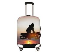Morbuy Funda Maleta Grande, Impresión de Motocicleta Protectoras para Funda Maleta Cabina Antipolvo, Funda para Maletas de Viaje Elástica (XL (29-32 Inch Luggage),Atardecer)