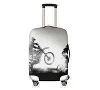 Morbuy Funda Maleta Grande, Impresión de Motocicleta Protectoras para Funda Maleta Cabina Antipolvo, Funda para Maletas de Viaje Elástica (S (19-21 Inch Luggage),Gris)