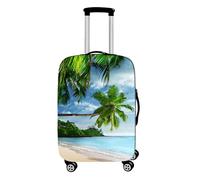 Morbuy Funda Maleta Grande, Impresión de Paisaje Costero Protectoras para Funda Maleta Cabina Antipolvo, Funda para Maletas de Viaje Elástica Moda (M (22-24 Inch Luggage),Playa)