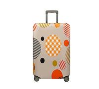 Morbuy Funda Maleta Grande Mediana, Impresión de Lunare Protectoras para Funda Maleta Cabina Antipolvo, Funda para Maletas de Viaje Elástica (Cuadros Naranja,XL (29-32 Inch Luggage))