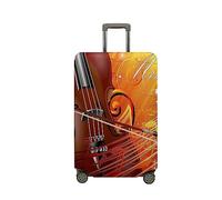 Morbuy Funda Maleta Grande Mediana, Impresión de Violín Protectoras para Funda Maleta Cabina Antipolvo, Funda para Maletas de Viaje Elástica (Dorado,S (19-21 Inch Luggage))