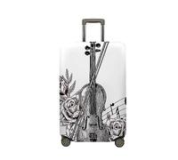 Morbuy Funda Maleta Grande Mediana, Impresión de Violín Protectoras para Funda Maleta Cabina Antipolvo, Funda para Maletas de Viaje Elástica (Rosa,M (22-25 Inch Luggage))