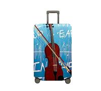 Morbuy Funda Maleta Grande Mediana, Protectoras para Funda Maleta Cabina Antipolvo, Impresión de Violín Funda para Maletas de Viaje Elástica (Nota Azul,S (19-21 Inch Luggage))