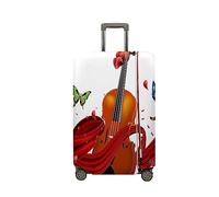 Morbuy Funda Maleta Grande Mediana, Protectoras para Funda Maleta Cabina Antipolvo, Impresión de Violín Funda para Maletas de Viaje Elástica (Mariposa Verde,S (19-21 Inch Luggage))