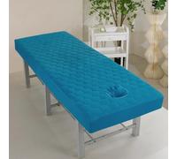 Morbuy Funda para Camillas de Masaje con Agujero, Sábana Bajera Acolchada Terciopelo Suave Lavable con Bordes Elásticos para Camilla de Masaje, Salón de Belleza, Spa, Hotel (Turquesa,70x190cm)