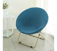 Morbuy Funda para Sillas Redondo, Cubre Silla de Comedor Elástico Cubre Silla de Jardín de Luna Cubre Silla de Spandex Removible Slipcovers Protector de Muebles (Polar-Azul Pavo Real)