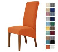 Morbuy Fundas para Sillas 2/4/6 Piezas Fundas Elásticas Jacquard Colores Sólidos Sillas de Forros Decoración Protector de Asiento para Cocina, Hotel, Comedor, Banquete (Naranja,2 Piezas)