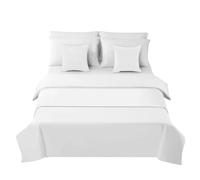 Morbuy Hotel Corredor de Cama Camino de Cama Bufanda Colcha Color Sólido Ropa de Cama Protector Cubierta de Cama Bedroom Decoration Cola de Cama Toalla (Blanco,50x210cm)