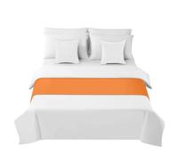 Morbuy Hotel Corredor de Cama Camino de Cama Bufanda Colcha Color Sólido Ropa de Cama Protector Cubierta de Cama Bedroom Decoration Cola de Cama Toalla (Naranja,50x240cm)