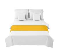 Morbuy Hotel Corredor de Cama Camino de Cama Bufanda Colcha Color Sólido Ropa de Cama Protector Cubierta de Cama Bedroom Decoration Cola de Cama Toalla (Amarillo,50x180cm)