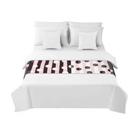 Morbuy Hotel Corredor de Cama Camino de Cama Bufanda Colcha Estampado Geométrico Colorido Ropa de Cama Protector Cubierta de Cama Bedroom Decoration Cola de Cama Toalla (Rayas de Lunares,50x240cm)