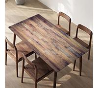 Morbuy Impermeable Mantel Mesa Rectangular con Bordes Elástica, Manteles de Mesa Antimanchas Mantel Exterior Ajustable Lavable para Cocina, Comedor, Picnic (Veta de Madera 9,260x110cm)