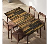 Morbuy Impermeable Mantel Mesa Rectangular con Bordes Elástica, Manteles de Mesa Antimanchas Mantel Exterior Ajustable Lavable para Cocina, Comedor, Picnic (Veta de Madera 10,90x200cm)