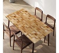 Morbuy Impermeable Mantel Mesa Rectangular con Bordes Elástica, Manteles de Mesa Antimanchas Mantel Exterior Ajustable Lavable para Cocina, Comedor, Picnic (Veta de Madera 2,254x104cm)