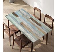 Morbuy Impermeable Mantel Mesa Rectangular con Bordes Elástica, Manteles de Mesa Antimanchas Mantel Exterior Ajustable Lavable para Cocina, Comedor, Picnic (Impresión en Madera 3,61x122cm)