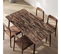 Morbuy Impermeable Mantel Mesa Rectangular con Bordes Elástica, Manteles de Mesa Antimanchas Mantel Exterior Ajustable Lavable para Cocina, Comedor, Picnic (Impresión en Madera 9,90x200cm)