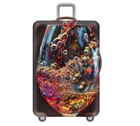 Morbuy Impresión 3D Funda de Maleta Elástico, Maleta de Viaje Funda Lavable Cubierta de Equipaje,Protectora Antirayaduras para Carrito de Viaje (Taza de Agua,S(18-20 Pulgadas))