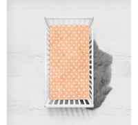 Morbuy Impresión Retro Sábana Bajera Cuna Bebe, Suave Sabanas Minicuna, Ábana Capazo Ajustable Transpirable Funda de Cuna Universal para Colchones Ovalados,Rectangulares (rosa naranja,140x70cm)