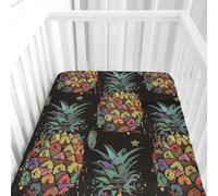 Morbuy Impression de Fruits Draps Housses pour Lit Bébé, Impression Douce Bébé Drap Housse, Respirant Microfibre Drap, pour Berceau, Couffin et Nacelle Housse Matelas (Negro,90x40cm)