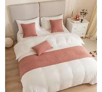 Morbuy Jacquard Reversible Hotel Corredor de Cama Camino de Cama Bufanda Colcha/Funda de Almohada Ropa de Cama Protector Bedroom Decoration (45x45cm (Funda de Almohada),Rosa)