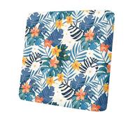 Morbuy Juego de 12 Fundas de Cojines Exterior, Impermeables Fundas de Cojines de Jardín, Reemplazo para Muebles de Jardín Sofá Esquinero de Rattan (Hojas Azules)